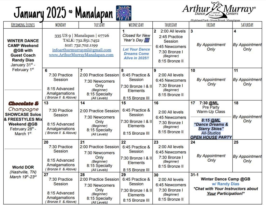 January 2025 Manalapan Calendar