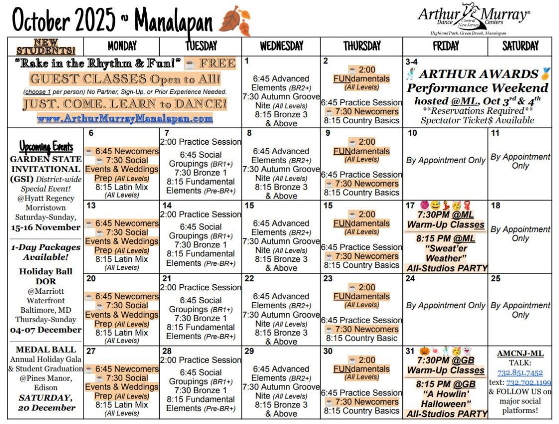 October 2025 ML Calendar