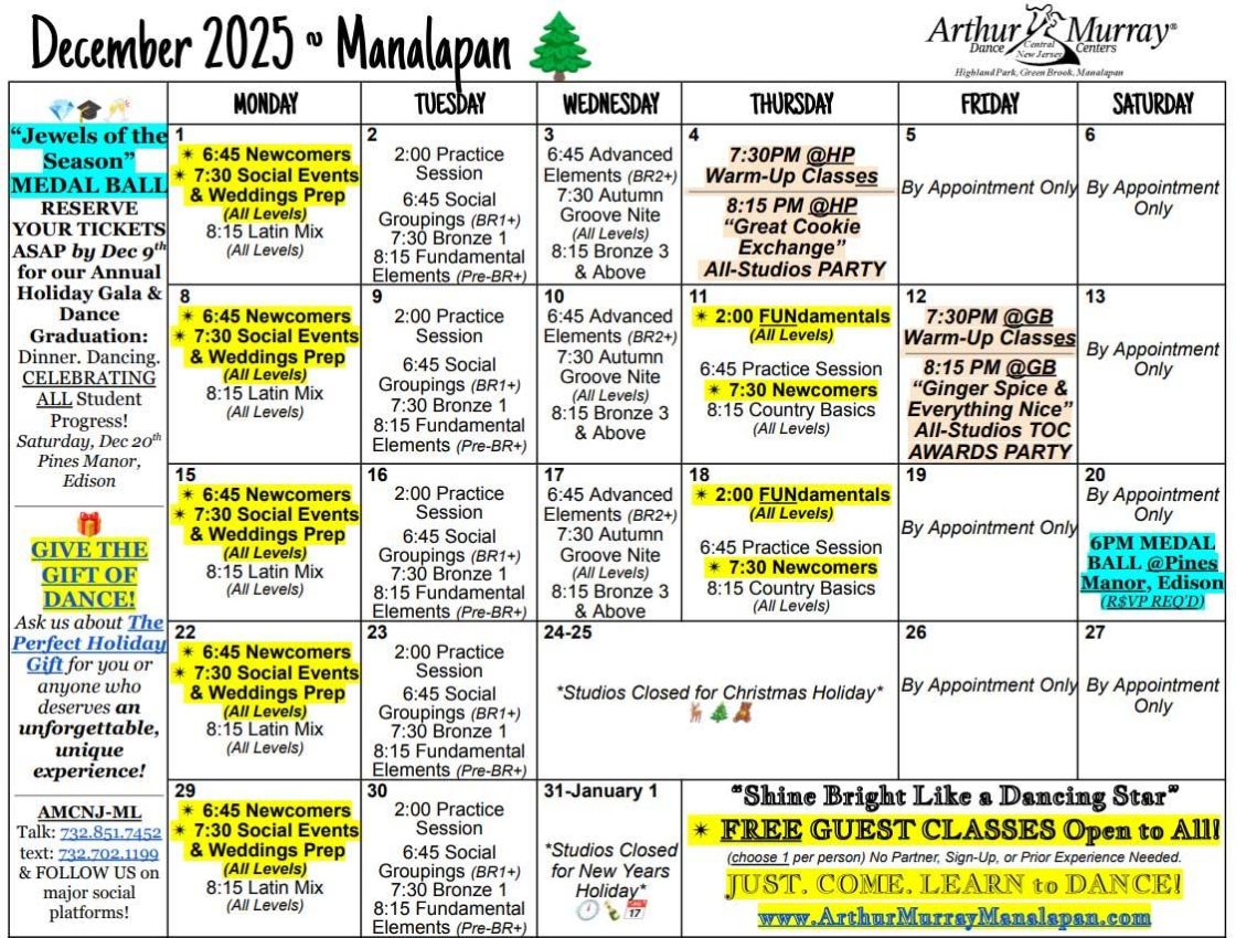 December 2025 ML Calendar