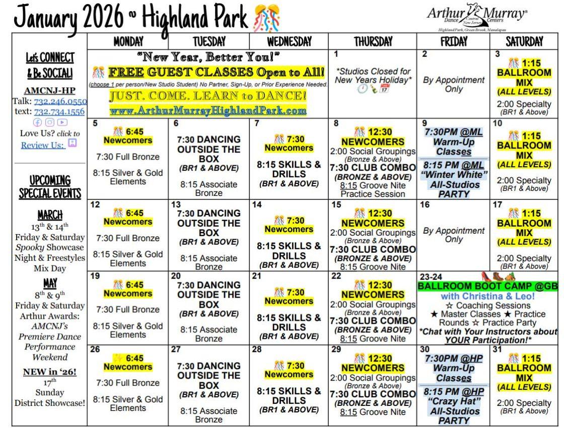 January 2026 HP Calendar